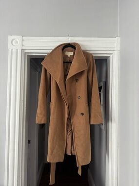 Michael Kors Tan Double-Breasted Coat